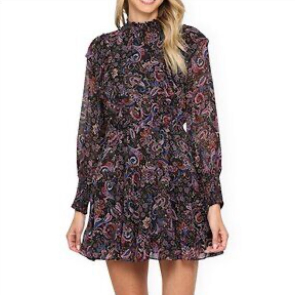 Fall Dress | Brand: Fate | Pink and Purple Ruffled Tiered Long Sleeve Dress